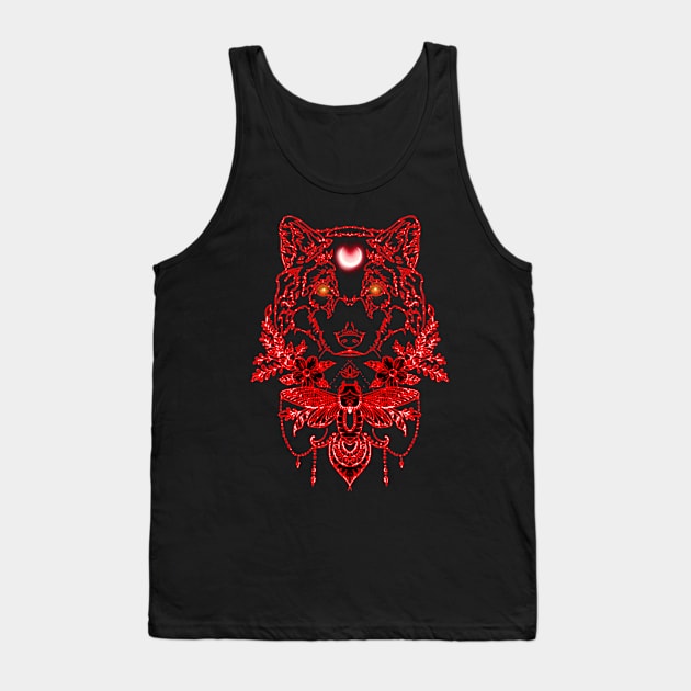 Red Wolf Moon Tank Top by Bolt•Slinger•22